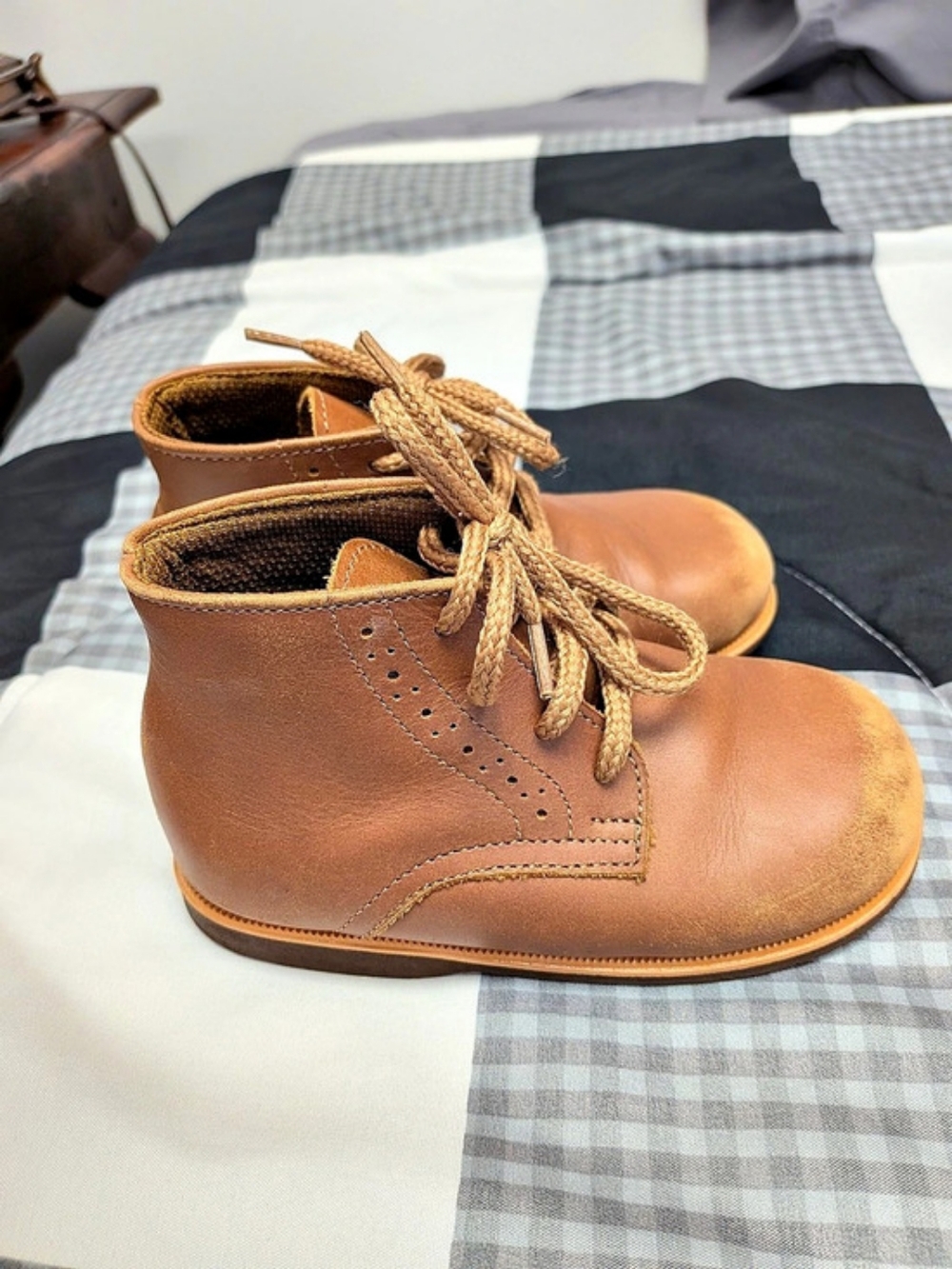 Brown Lace-Up Ankle Boots